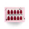 Bordeaux Red Wear Nail Short Almond Nail Repeatable False Nail Advanced Sense European and American Hot Selling Gel Nail Art