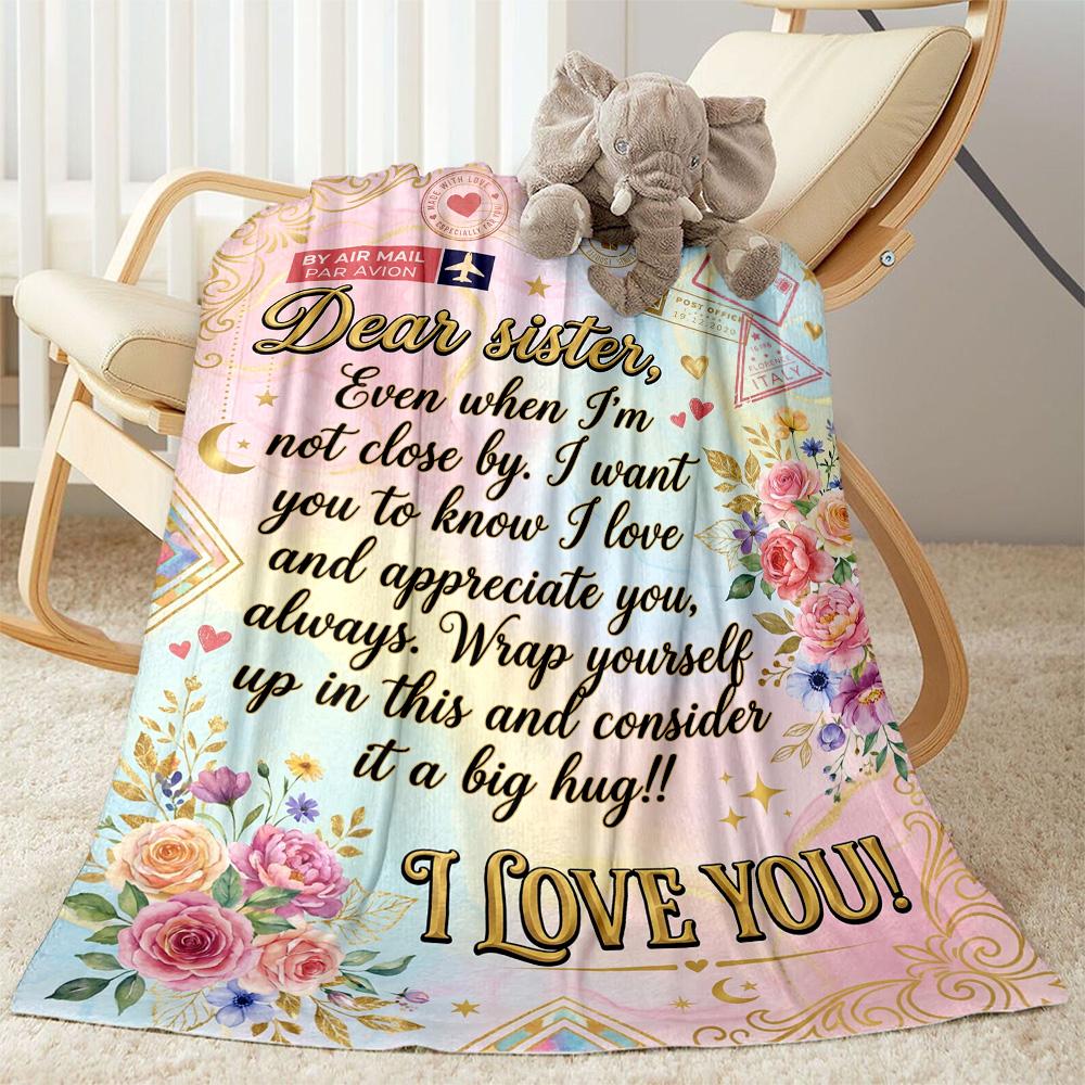 Love Inspiration Sisters Blanket Durable Comfort Suitable for Seaside Chair Livingroom for All Seasons Modern Style Birthday Christmas Gift Blanket