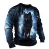 Camiseta de Manga Larga Retro para Hombre Camisa con Estampado de Animales Ropa con Patrón de Animales Ropa Urbana Top de Manga Talla Grande para Hombre XS-5XL