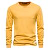 Solid Color Cotton T Shirt Men Casual O-neck Long Sleeved Mens Tshirts New Autumn High Quality Colorful T-shirt For Men