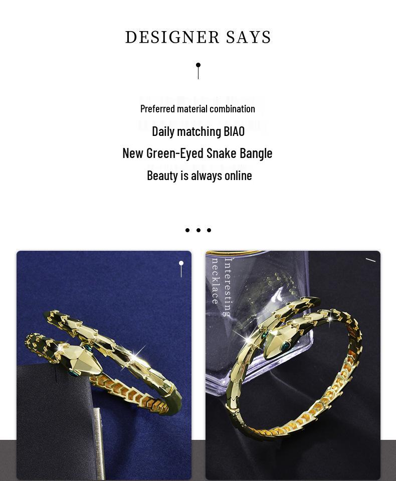 Goldene Schuppen Schlangenform Offener Federarmreif - Damen Trendiger High-End Armreif