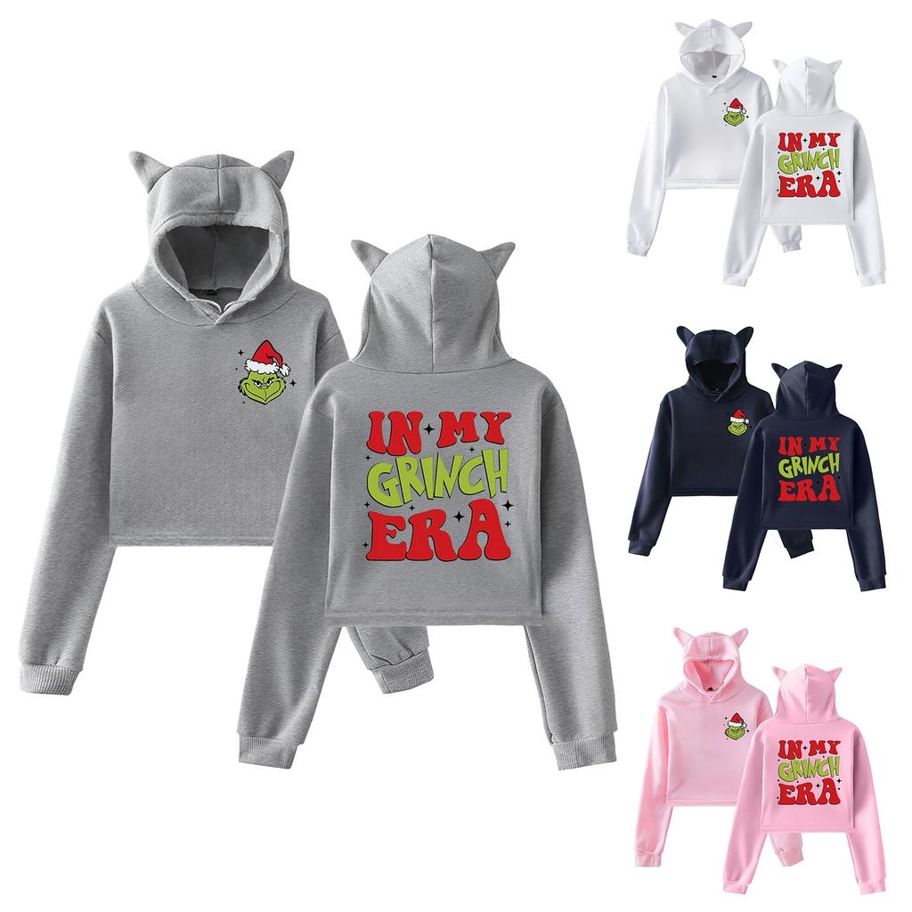 Women's Fashionable Casual Long Sleeve Hooded Printed Sweatshirt