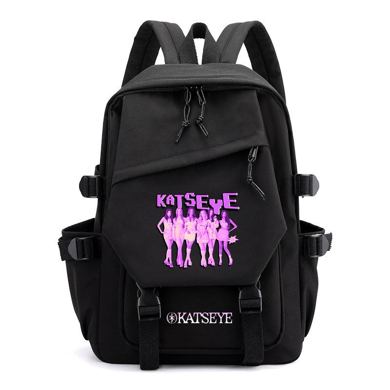 KATSEYE Backpack Official Merch Navy Blue Lightweight Casual Daypack Anti-Theft Laptop Backpack for School College Commuter Gifts 15.6 Inch
