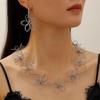 Retro Geometric Hollow Flower Earrings for Women