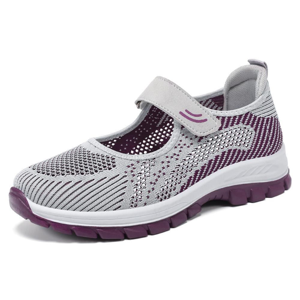 Women's Summer Breathable Casual Velcro Shoes - Soft Sole, Comfortable for Middle-Aged & Elderly Mothers