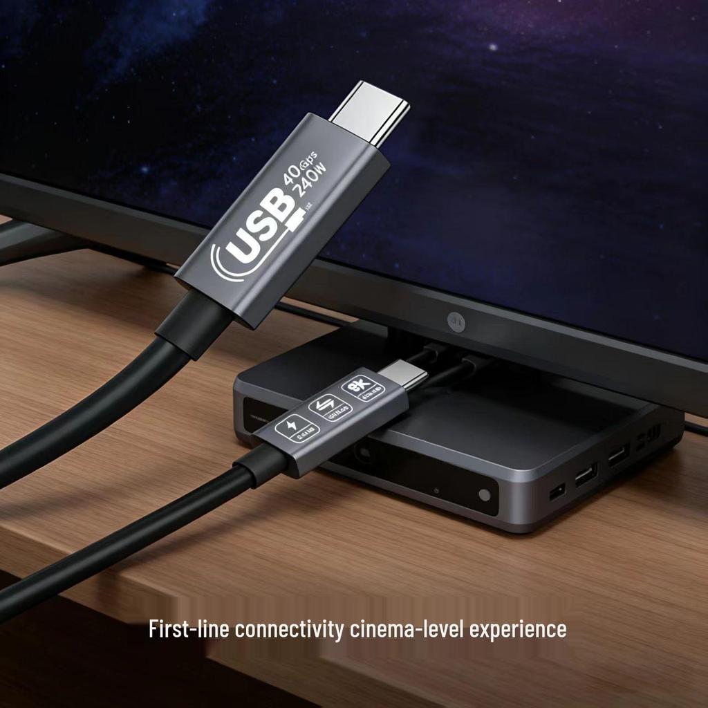 USB4 40Gbps Data Cable with 240W Fast Charging and 8K Display Support - Full-Featured Type-C Cable