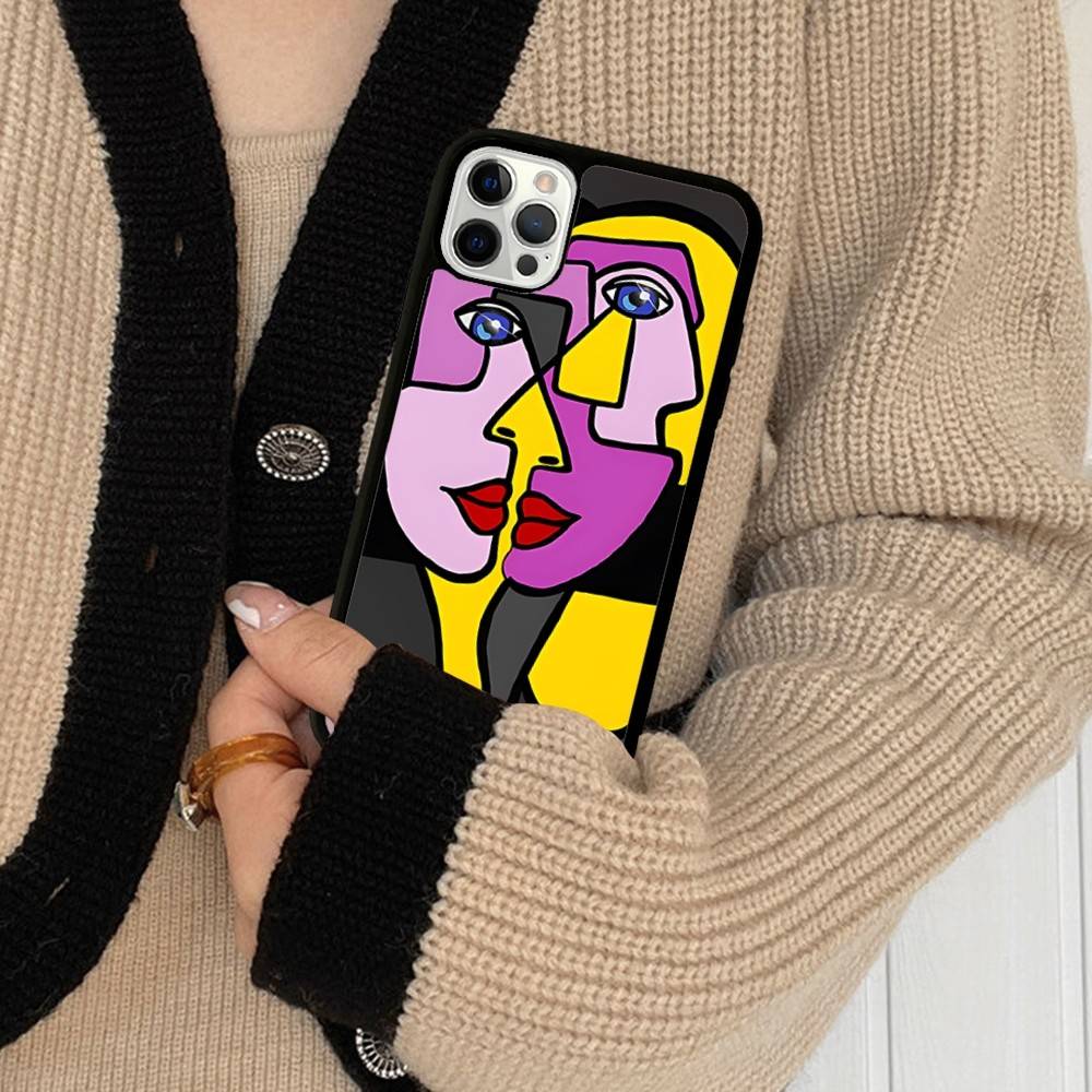 

Picasso Abstract Art For IPhone 17 16 15 14 13 Pro 12 11 Pro Max Hard PC+TPU Phone Cases Back Cover iPhone 17