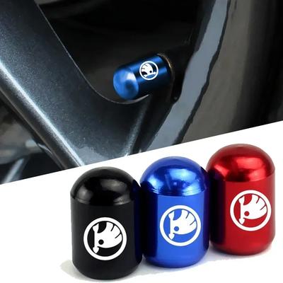 SEHX4 Car Wheel Valve Stem Caps for Fabia 1 Octavia Superb Roomster Rapid Kodiaq Kodiak Citigo Felicia GT Yeti Karoq Kamiq Scala