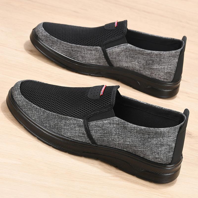

[Полиуретан, сверхлегкий] Новые мужские повседневные туфли с одной педалью, ленивые, дышащие, нескользящие, плетеные, дышащие, мужские туфли 44 чёрный