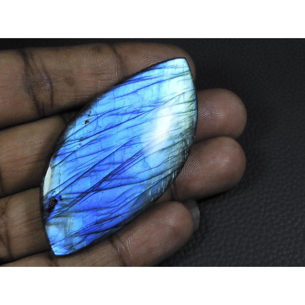 29Cts.Natural Labradorite Blue Fire Fancy Cabochon Loose Gemstone 32X65X08MM B-29