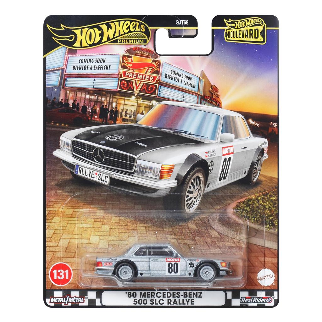 Hot Wheels Boulevard 80 Mercedes-Benz 500 SLC Rally Vehicle Mini Car HRT63 Silver Ages 3 and Up