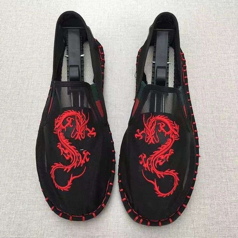 Old North Handmade Cloth Shoes Social People Hollow Mesh Shoes Air Conditioning Shoes Lazy Pervert Embroidery Face Mesh Sandals