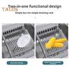Stainless Steel Drain Rack Retractable Design Large Capacity Rust-Proof Corrosion Resistant Kitchen Sink Hollow Drain Rack Organizer