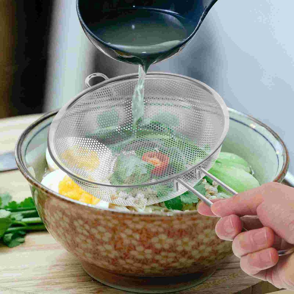 Stainless Steel Colander Basket Kitchen Strainer Mesh Filter Bowl Rice Washer Vegetable Drain Spoon Fruit Sieve Pasta Container