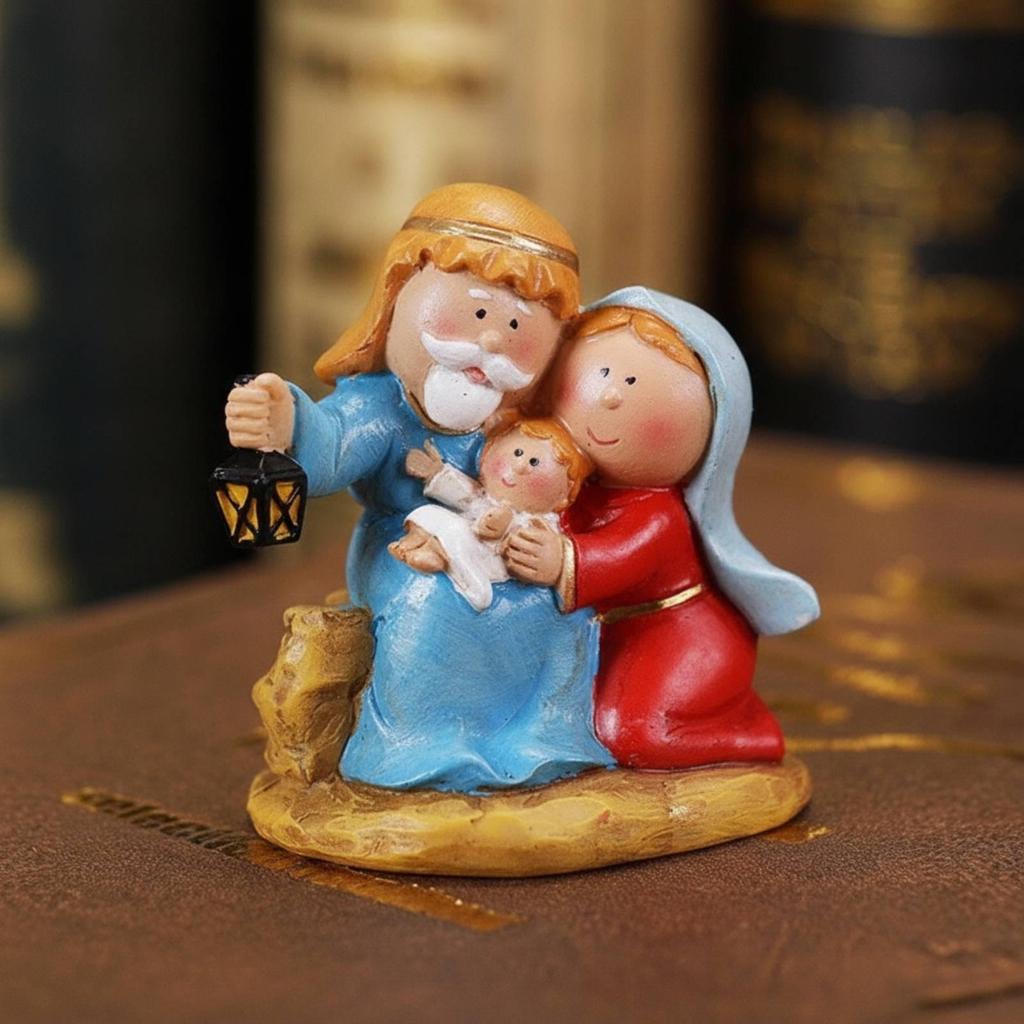 Cartoon-Style Nativity Tabletop Figurine Religious with