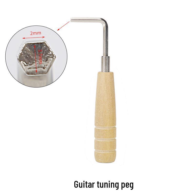 Acoustic Guitar String Tension Adjustment Tool - Metal & Wood Wrench