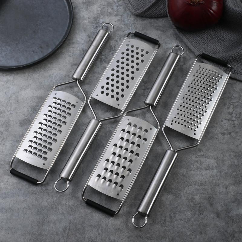 Multi-purpose Food Grater with Handle, Cheese Graters for Kitchen, Slicer for Vegetable Fruit and Chocolate, 304 Stainless Steel