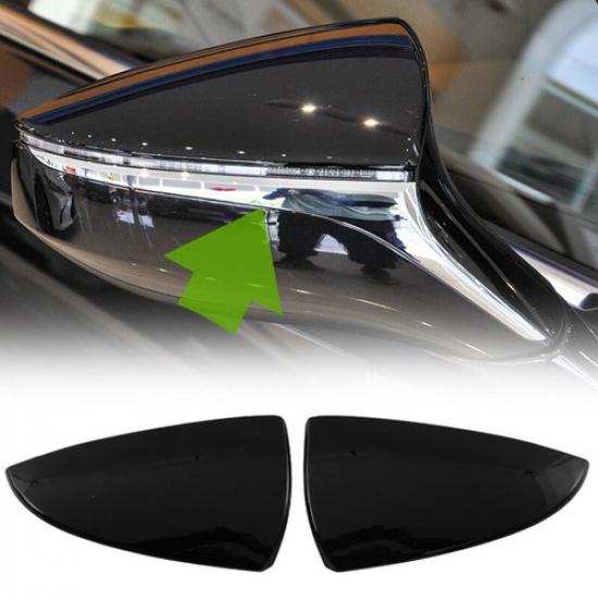 Pair M Style Glossy Black Mirror Cover Caps For 2019-2025 Lexus IS ES RC LS UX