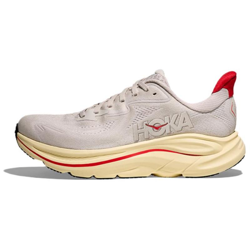 

HOKA ONE ONE CLIFTON 10 Running Shoes Women s Lime Gray/Fiery Red Sneakers 1162031-SCCC 37