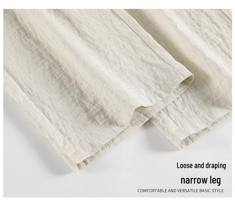 White Linen Wide-Leg Women’s Pants - Summer 2026 Old Money Style, Lightweight Loose Drape, Casual Straight-Leg.