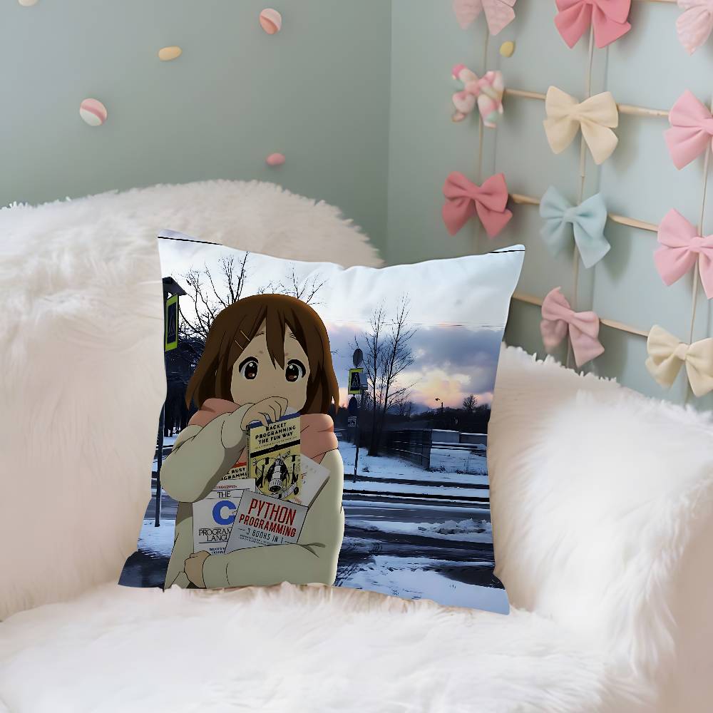 Cute Yyui Hirasawa Kawaii Case Plush Fabric Soft Pillowcase Double Sided Print Cushion Cover Household Gifts