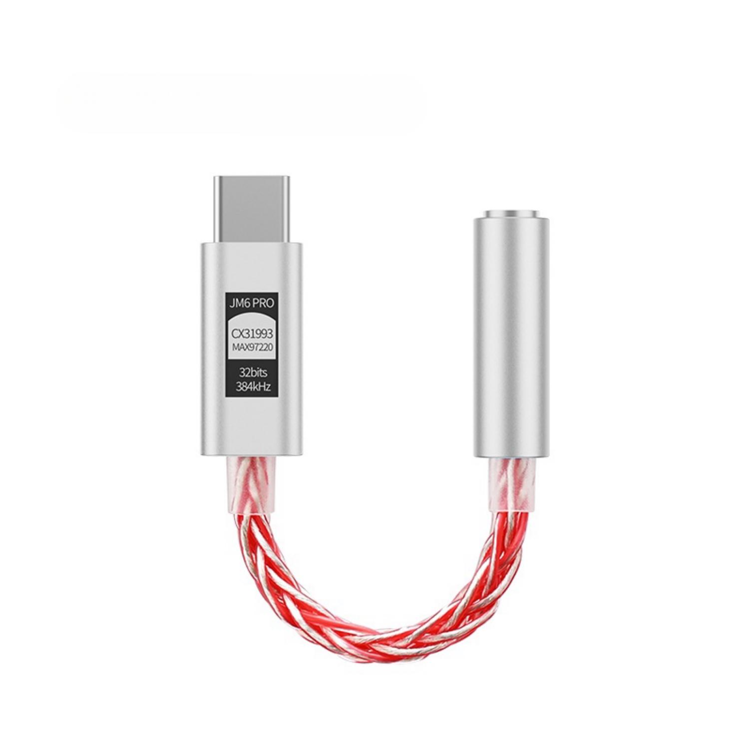 

JCALLY CX31993 Hifi DAC Type-C на 3,5 мм цифровой аудиодекодер портативный усилитель для наушников DAC Type C на 3,5 мм LXDA JM6 Pro AMP красный