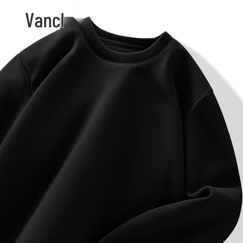 VANCL Men's Fleece-Lined Waffle Knit Long-Sleeve T-Shirt
