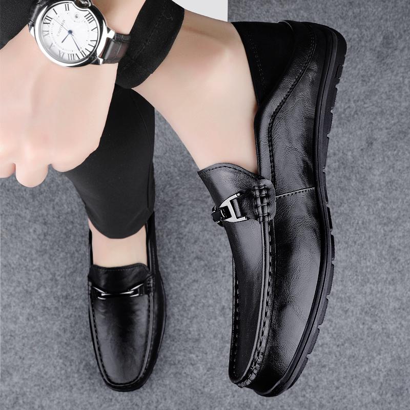 Brand Business Shoes Classic All-match Leather Shoes Men's Low Heel Loafers Shoes Comfortable and Breathable Wedding Footwear