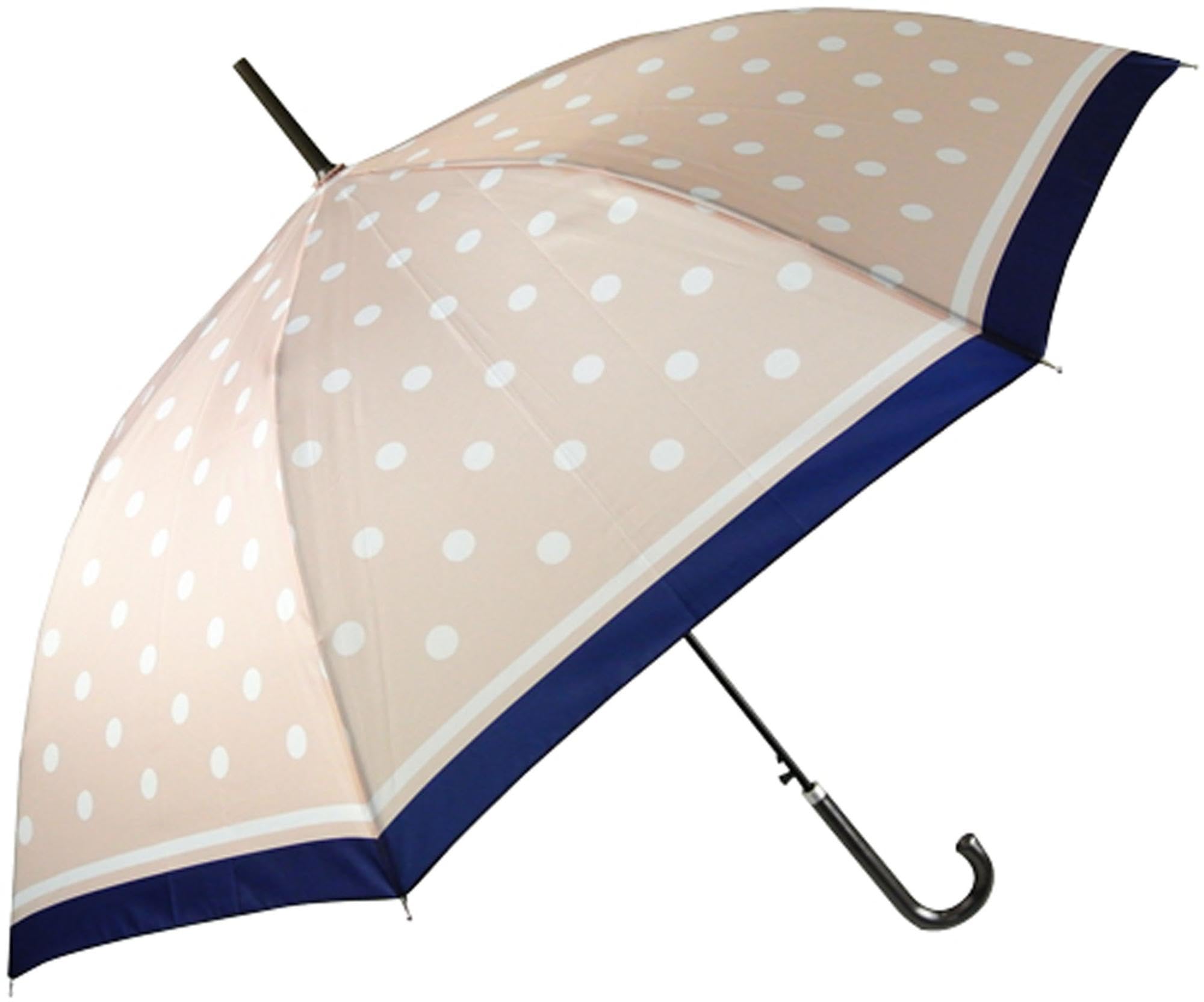 

Basic Standard Long Umbrella for Simple Leather Jump Glass Fiber Dot Beige Women, Design, Stylish, Handle, 58cm, One-touch Umbrella, Durable,