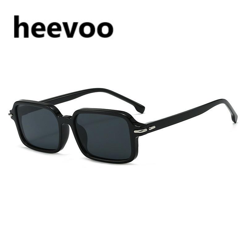 Occhiali da Sole Quadrati Vintage per Uomo Donna Lente Verde Oceano UV400 Montatura Rettangolare Occhiali alla Moda Borchie Occhiali da Sole