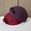 British Retro Mink Hair Bow Wool Beret Women'S French Elegant Stewardess Hat Styling Fashion Hat