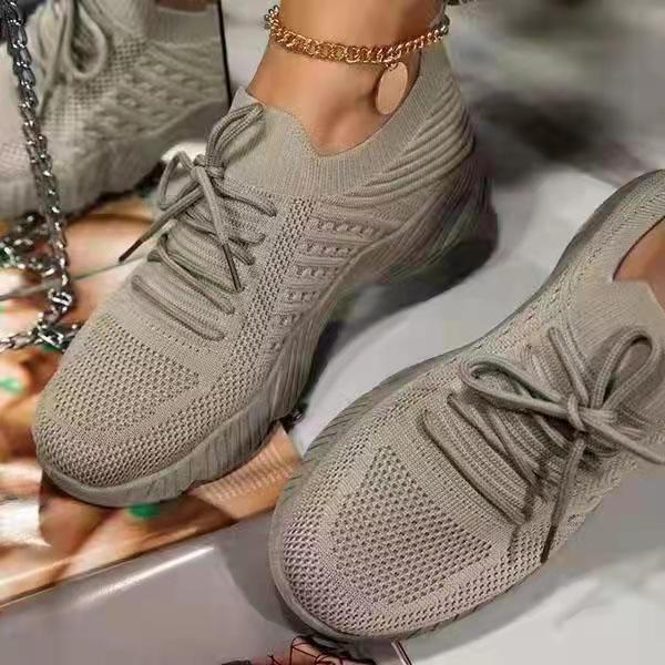 2025 Women's Flyknit Air Cushion Sole Shoes - Breathable, Large Size, Casual Spring/Autumn Footwear
