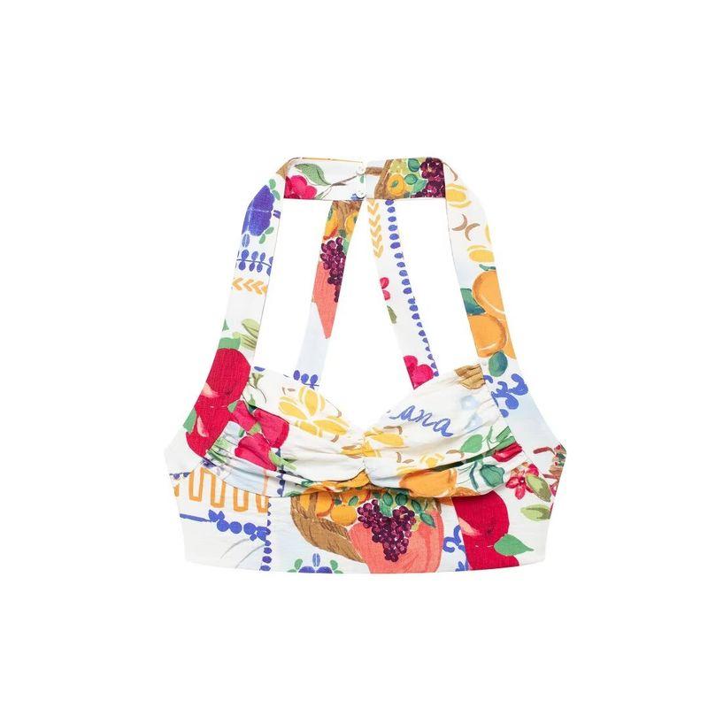 

Женская одежда Модный стиль Летние топы с принтом и высокой талией Red sling M