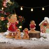 Gingerbread Man Resin Ornament Christmas Figurine Decoration For Tabletop Shelf Display Holiday Party Centerpieces