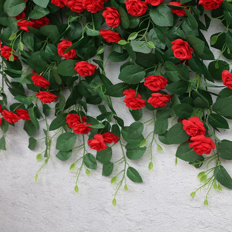 Artificial Rose Vine Hanging Plant for Indoor Decor