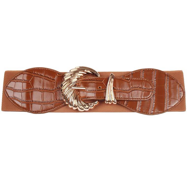 Women s Black Elastic Belt with Buckle - Fashionable and Versatile Waistband