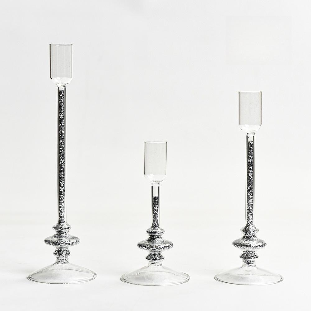

European Style High Footed Sequin Flowing Sand Candlestick Living Home Decoration Romantic Candlelight Dinner Ornament