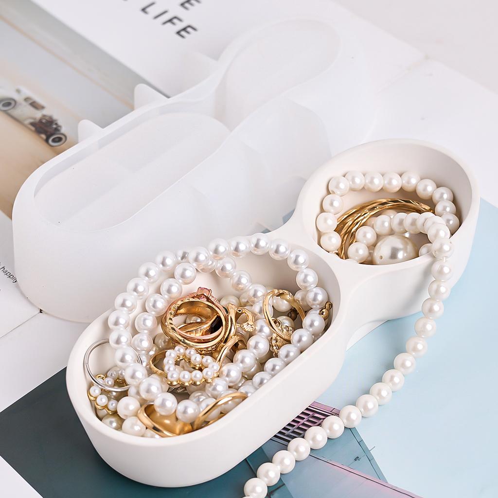 Çift Hazneli Saksı Silikon Kalıp DIY El Yapımı Yaratıcı Kokulu Mum Kabı Takı Saklama Kutusu Reçine Kalıbı Alçı Yapımı El Sanatı