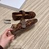Leather Retro Mary Jane Single Shoes Women's New Autumn Beanie Shoes Versatile One-word Buckle Temperament