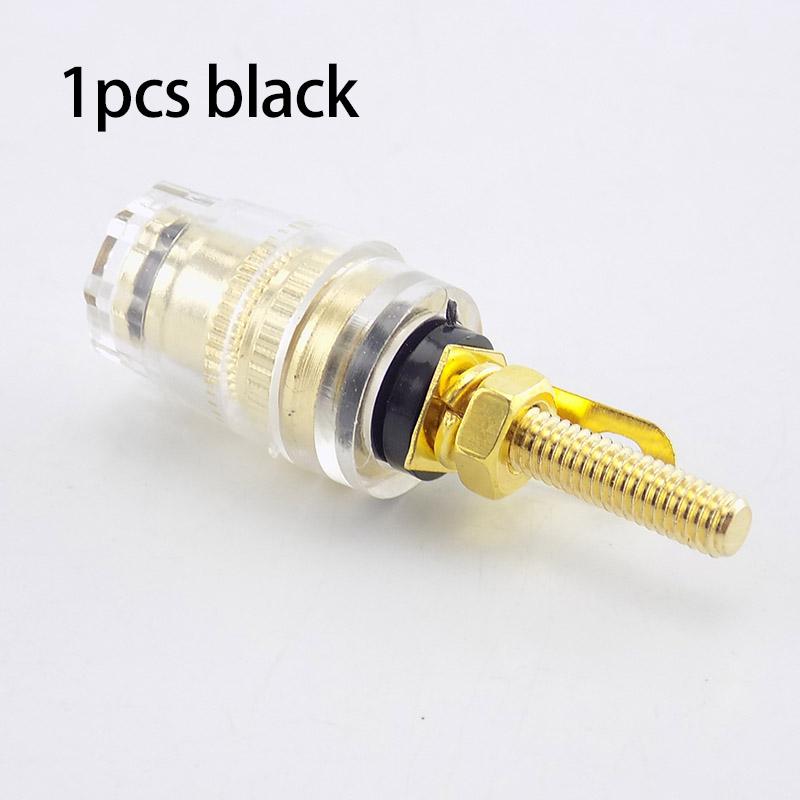 

4 мм позолоченный усилитель динамик банановый штекер винтовые клеммы стойкие к окислению латунный терминал с прозрачным корпусом чёрный