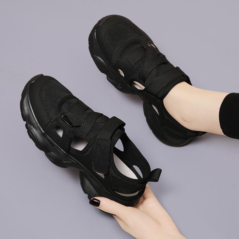 Sports sandals women's summer new Korean version of ins Internet celebrity platform white shoes hollow toe women's shoes