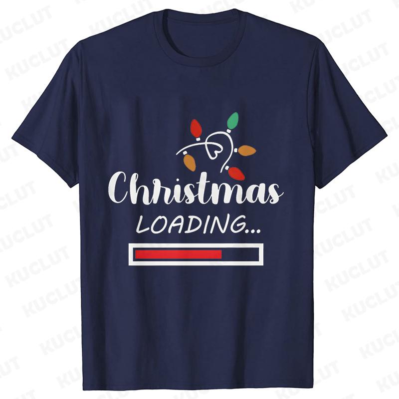 Christmas Loading Graphic TShirt Men Clothing Xmas Short Sleeve Tees Happy New Year Tshirt Trendy Merry Christmas Y2k Tops