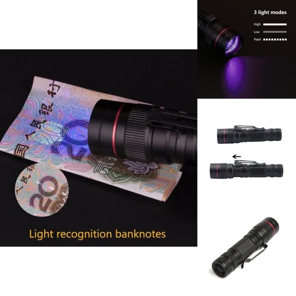 Compact Extendable Focus Adjustable Led Uv Light For Makeup Baby Gear Fluorescent Check Mini Uv Flashlight