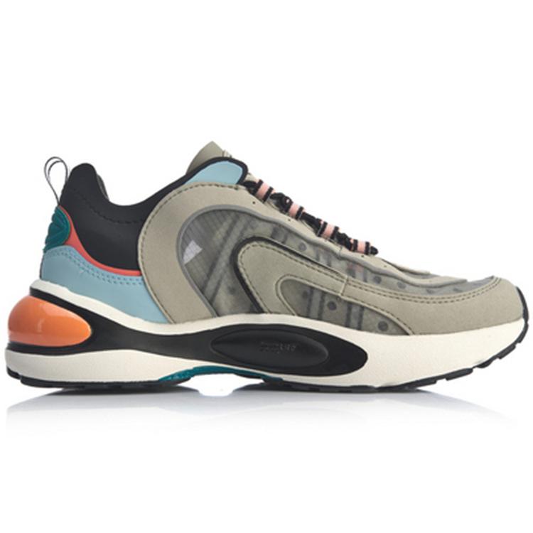 New LiNing V8 Anti Slip Wear Resistant Low Top Running Shoes Women's Camel Gray ARHP128-10