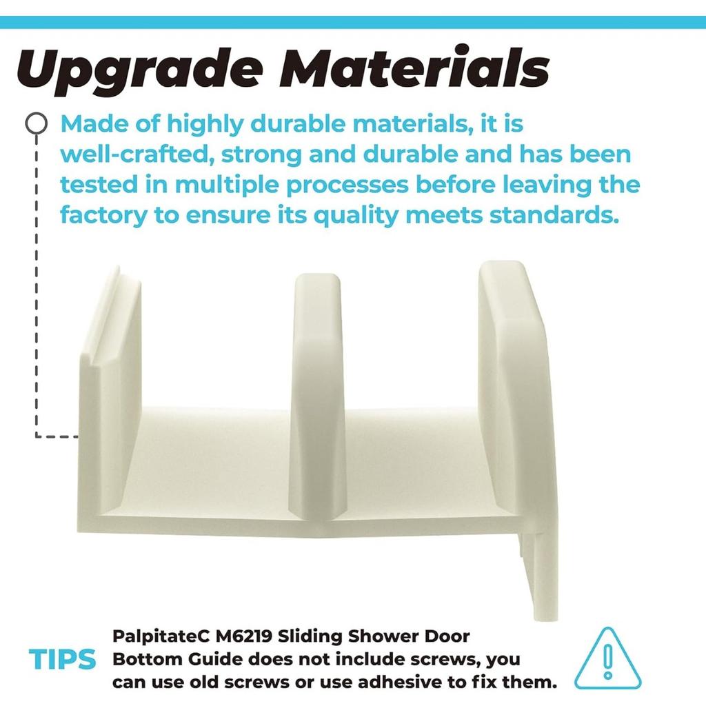 Sliding Shower Door Bottom Guide Fits for Sliding Shower Door (Top Hung) Tub Enclosure Systems, 1/2 In Channels for Glass Shower Door Plastic Guide