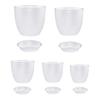 Flower Pot with Saucer Plastic Plant Pot with Drainage Holes Modern Decorative Planter