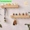Natural Rustic Wooden Key Holder Wall Mount 6 Durable Hooks Top Shelf for Hallway Entry Home Organization