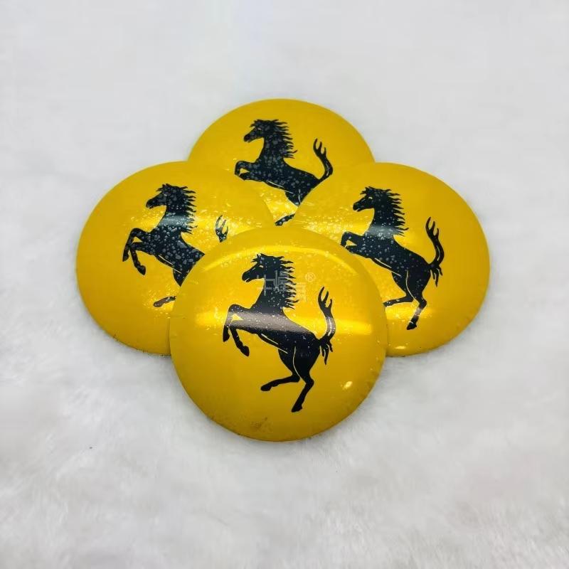 4PCS/Set 56mm/60mm/65mm For Ferrari Horse Donkey Badge Emblem Car Wheel Hub Center Cap Rim Cover Decoration Stickers Accessories MQ0