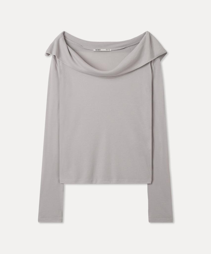 MIXXO Modified Neck Long Sleeve T-Shirt_Miwlwg449A