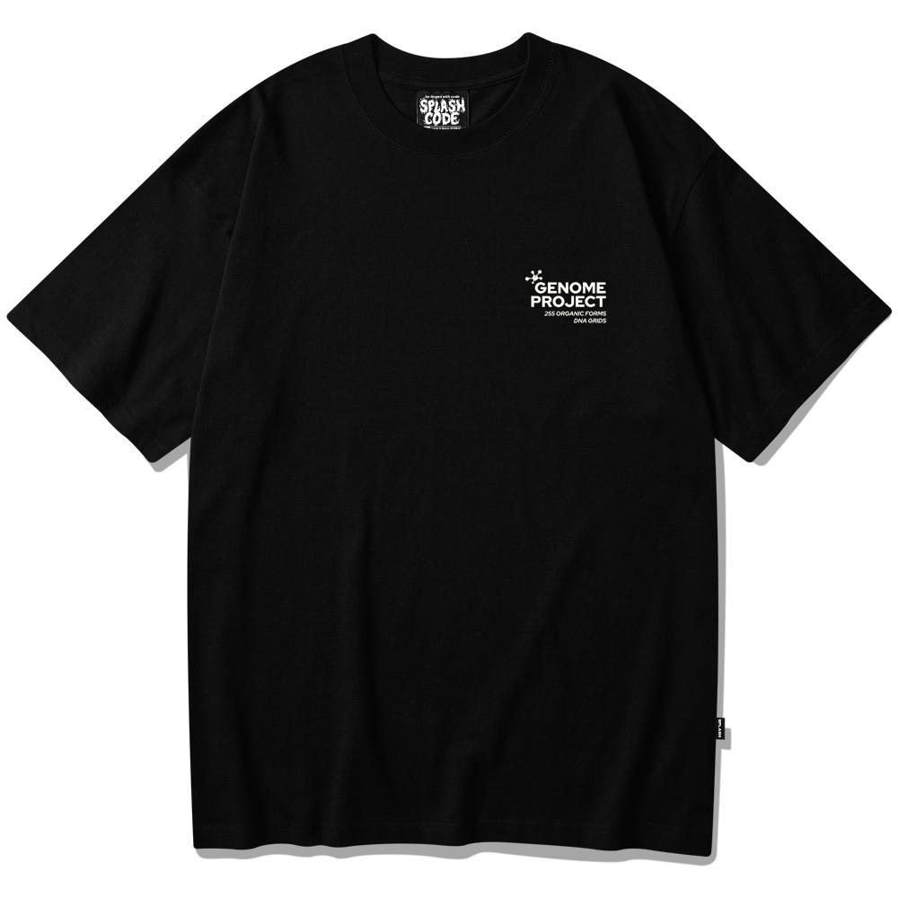 Seupeullaesikodeu Short Sleeve T-Shirt Black - Genome Project